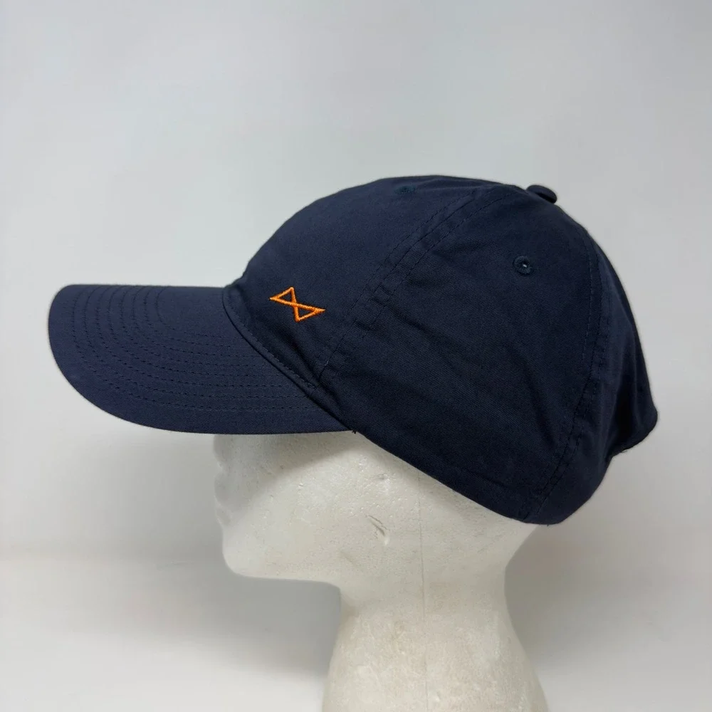 Nike Heritage86 Navy‎ Blue Adjustable Strapback Hat Orange Logo Swoosh